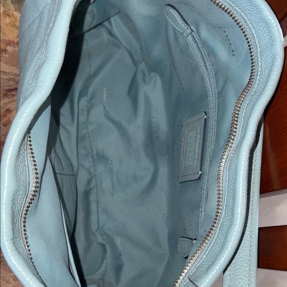 Coach Scout hobo bag  24770 pebbled Leather mineral blue gunmetal HW EUC - Picture 3 of 17